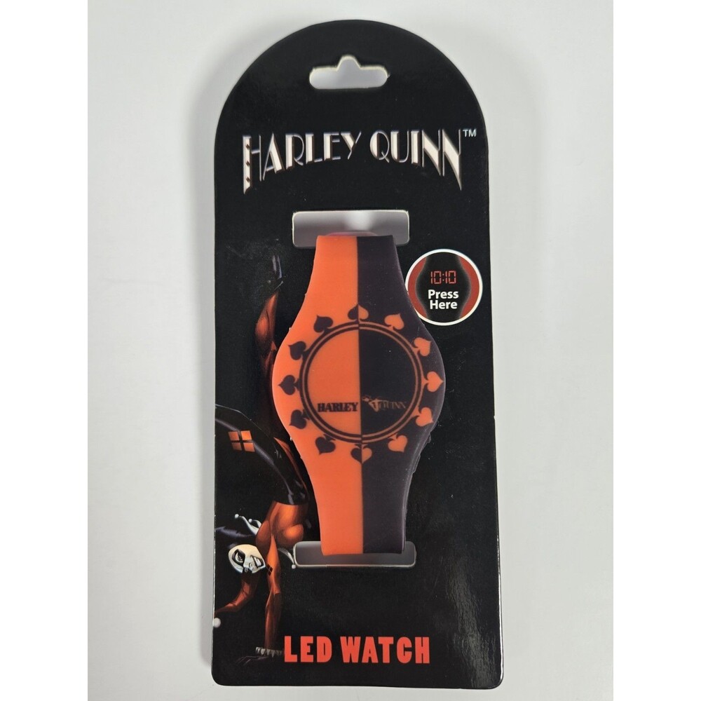 DC Comics Harley Quinn LED Digital Watch Red Black Accutime HRQ4002 New Card